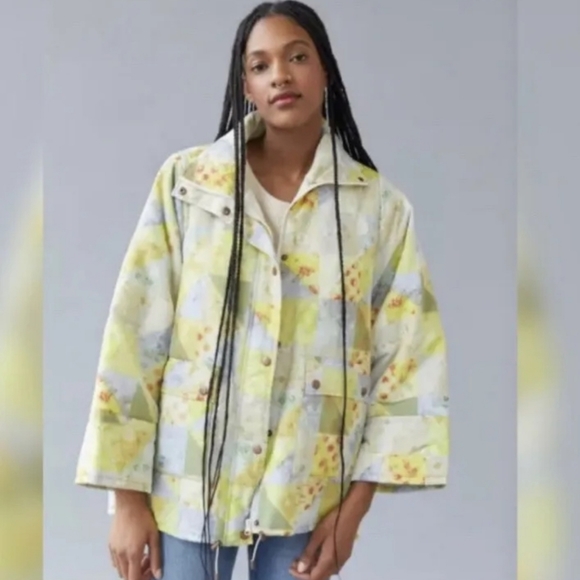 Urban Outfitters Kit Printed Nylon Puffer Jacket size S - Picture 1 of 8